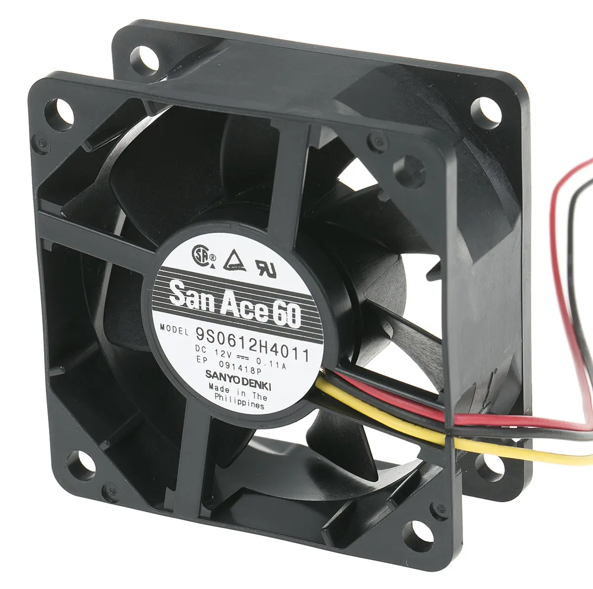 Produktfoto 1 von Sanyo Denki San Ace 9S DC-Axiallüfter, Kugellager, 12 V dc / 1.32W, 60 x 60 x 25mm, 3900U/min, 34.8m³/h