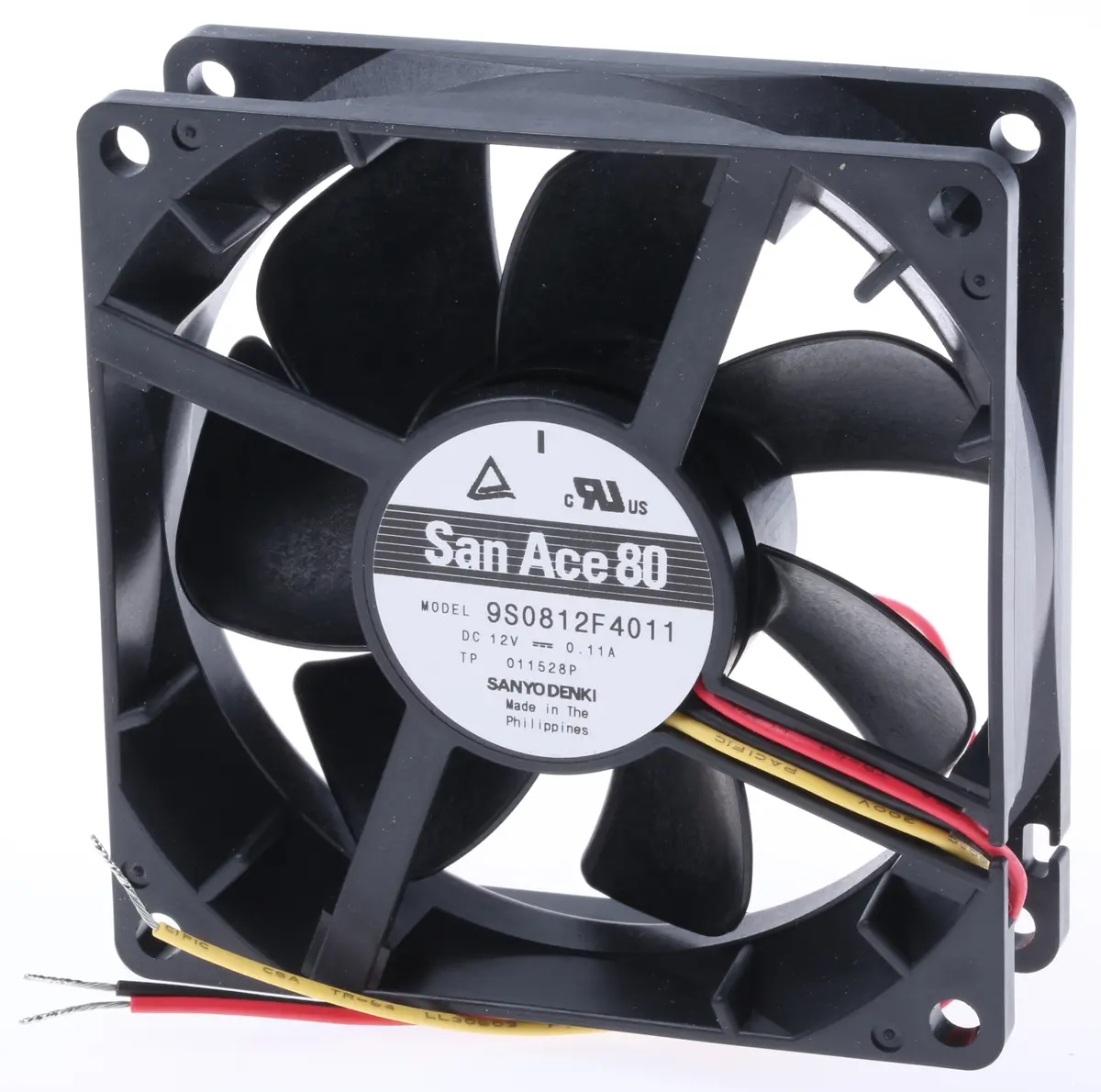 Produktfoto 1 von Sanyo Denki San Ace 9S DC-Axiallüfter, Kugellager, 12 V dc / 1.32W, 80 x 80 x 25mm, 2800U/min, 55.8m³/h
