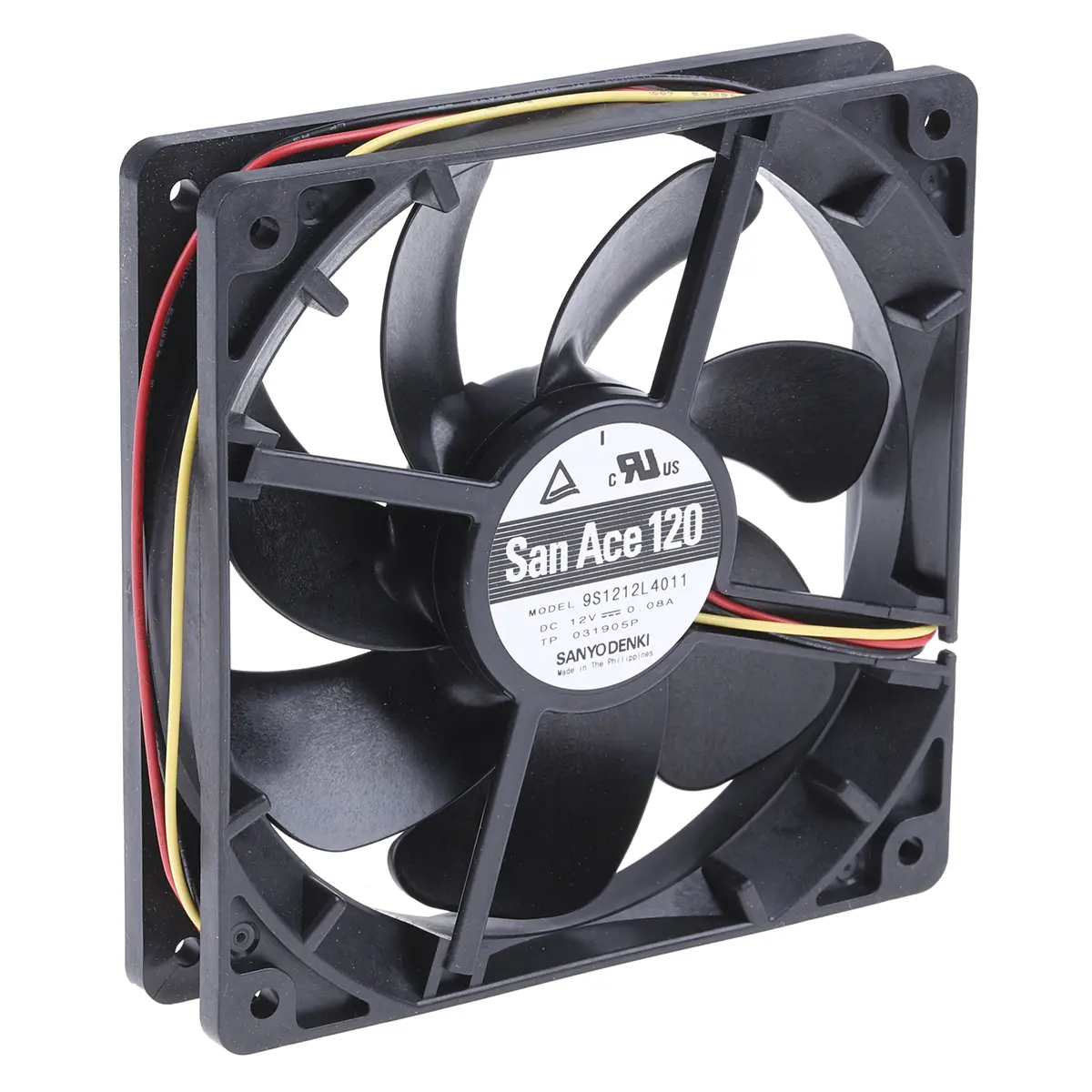 Produktfoto 1 von Sanyo Denki San Ace 9S Axiallüfter, Kugel, 12V dc / 960 mW 80 mA, 1500 U/min, 81.6 m³/h 119 mm 119mm 25 mm