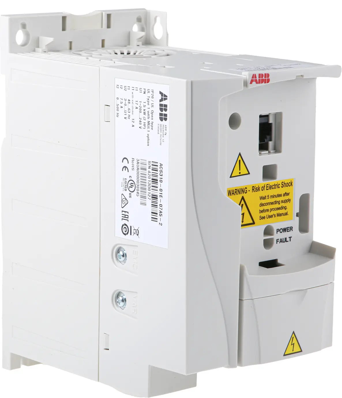 Produktfoto 1 von ABB ACS310 1-Phasen Frequenzumrichter 1.5 kW 480 V 7.5 A 500Hz