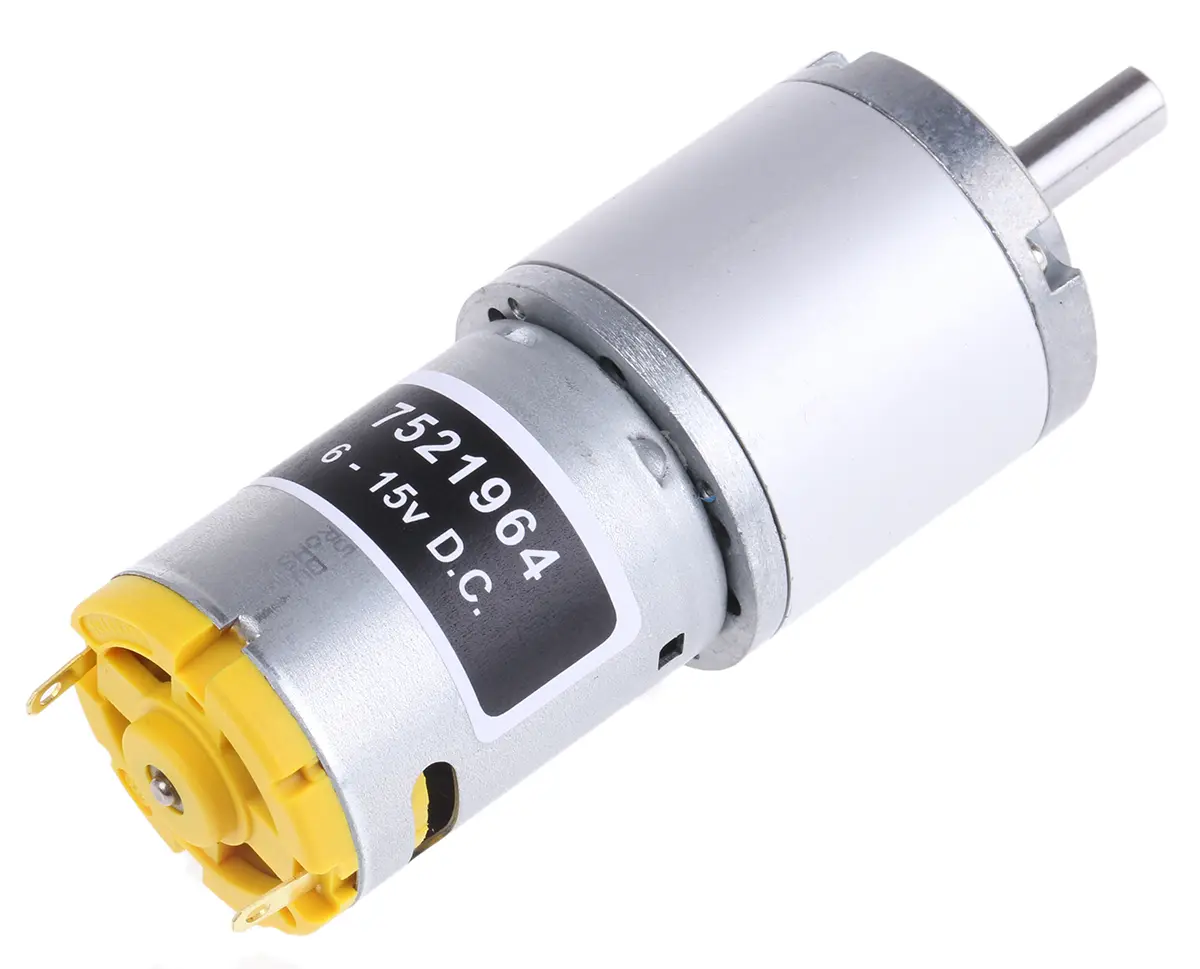 Produktfoto 1 von RS PRO 940D M. Getriebe Gleichstrommotor 139:1, 6/15 V dc / 7.85 W, 84 rpm, Wellen-Ø 6 mm, 32 mm x 73.9 mm x 17 mm