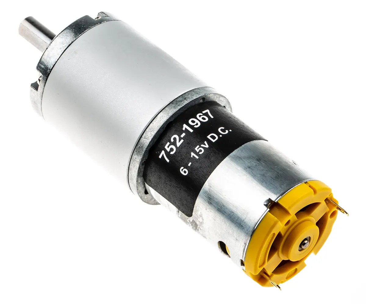 Produktfoto 1 von RS PRO 940D M. Getriebe Gleichstrommotor 264:1, 6/15 V dc / 7.85 W, 44 rpm, Wellen-Ø 6 mm, 32 mm x 80.5 mm x 17 mm