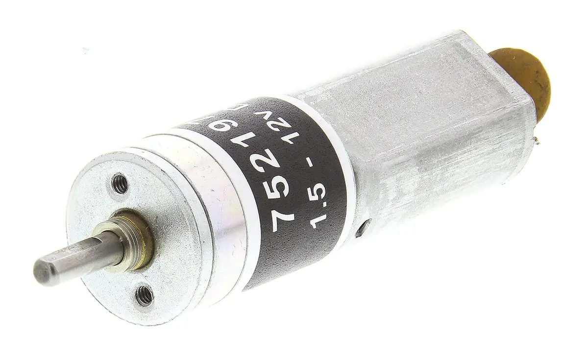 Produktfoto 1 von RS PRO 941D Bürsten-Getriebemotor DC-Getriebemotor bis 16 Ncm 104:1, 12 V / 0.47 W, 77 rpm, Wellen-Ø 3 mm, 16 mm x 49 mm
