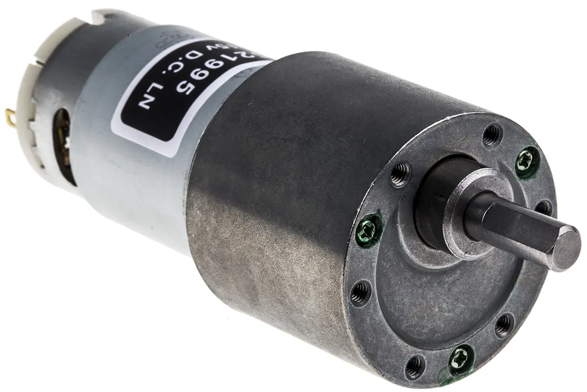 Produktfoto 1 von RS PRO 950D M. Getriebe Gleichstrommotor bis 114 g.cm 3000:1, 15V dc, 4.5 V dc / 7 W, 2.4U/min, Wellen-Ø 6 mm, 37mm x