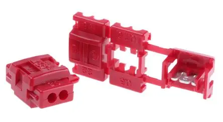 Produktfoto 1 von JST CL Spleißverbinder, Wasserhahn, Rot Isoliert, Ø 13.8 mm Zinn, Ges.L 20mm, 18 AWG max.