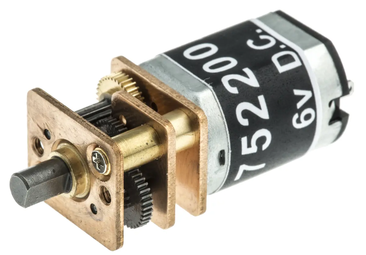 Produktfoto 1 von RS PRO 951D Bürsten-Getriebemotor Gleichstrommotor 102:1, 6 V / 0.46 W, 176 rpm, Wellen-Ø 3 mm, 12 mm x 24.25 mm x 4 mm