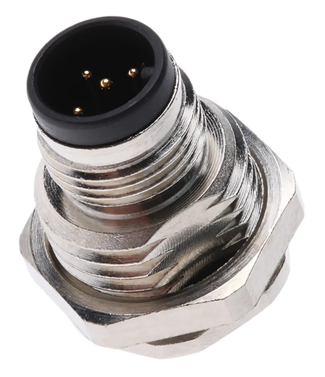 Brad from Molex 120084 21 mm M12 Rundsteckverbinder Stecker 5-polig Stecker 4A Leiterplattenmontage IP69K
