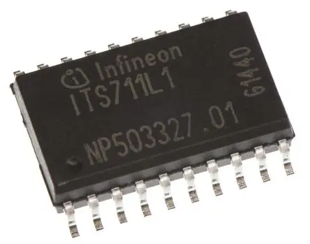Produktfoto 1 von Infineon PROFET 4 Leistungsschalter-IC Netzschalter, Hochspannungsseite High-Side 400 mΩ 20-Pin 4 Ausg. SOIC