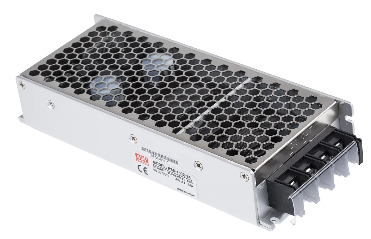 Produktfoto 1 von MEAN WELL RSD 150 DC/DC Konverter, 24V dc OUT 6.3 A Fahrgestell 48V dc 4 kV dc -40 °C 70 °C