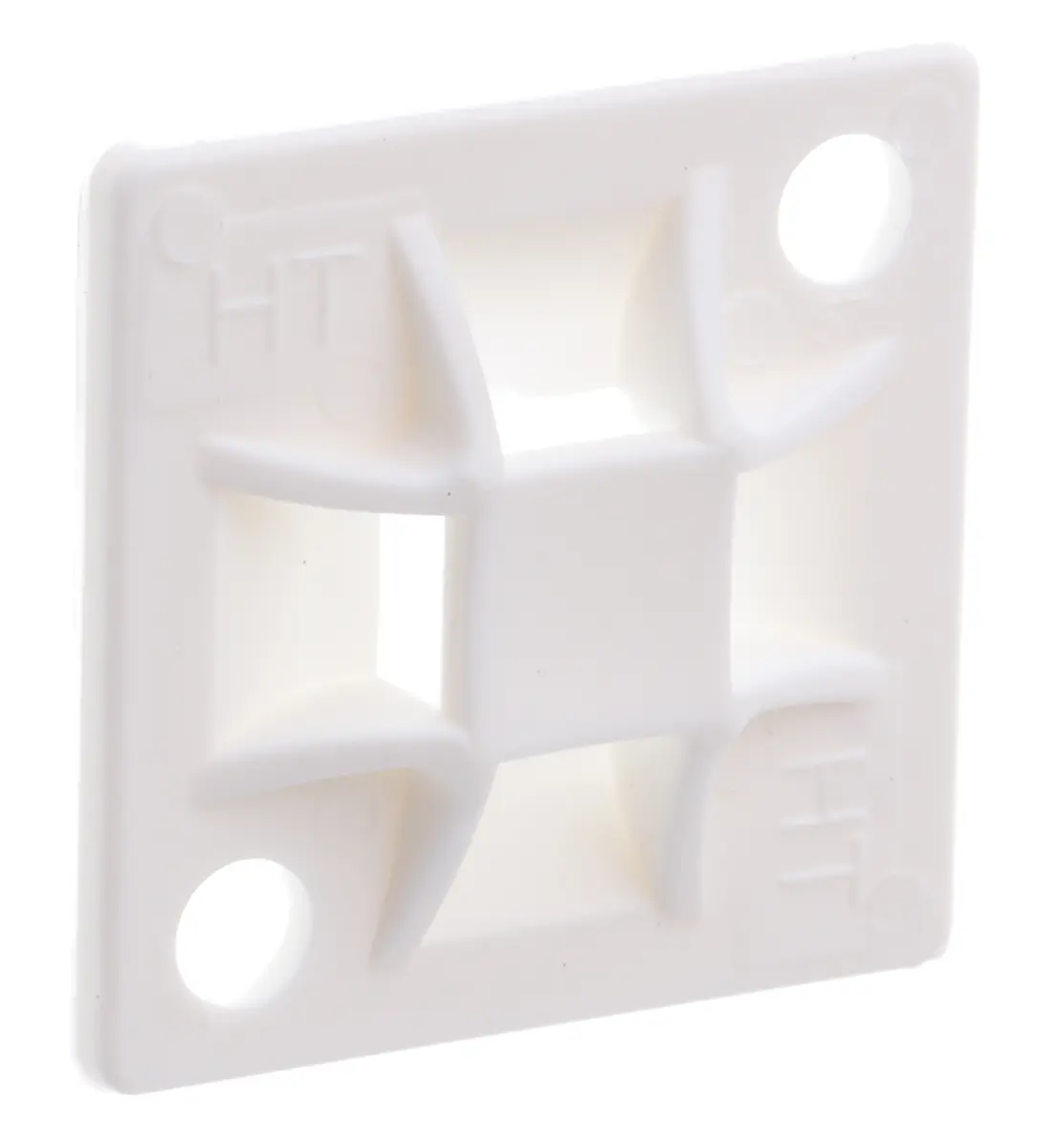 Produktfoto 1 von HellermannTyton Klebend, Schraubbefestigung QM Befestigungssockel, Nylon 6.6 Natur 20 mm x 4 mm Kabelbinder x 20mm für