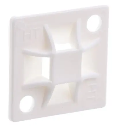 Produktfoto 1 von HellermannTyton Klebend, Schraubbefestigung QM Befestigungssockel, Nylon 6.6 Natur 20 mm x 4 mm Kabelbinder x 20mm für