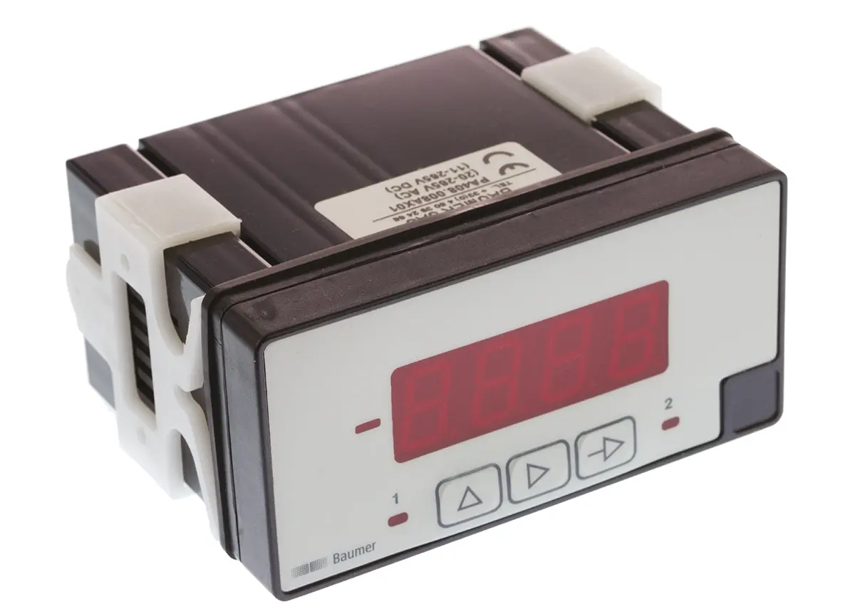 Produktfoto 1 von Baumer PA408 LED Digitales Multifunktionsmessgerät für Spannung, Strom, Widerstand, Temperatur H 45 mm B 93 mm 4-Stellen