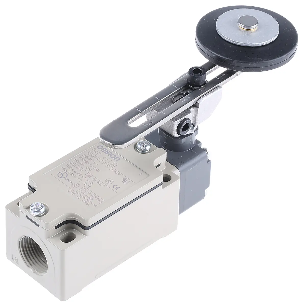 Produktfoto 1 von Omron D4B-N Endschalter, Rollenhebel, DPST, Schließer/Öffner, IP 67, Aluminiumdruckguss, 20A Anschluss M20