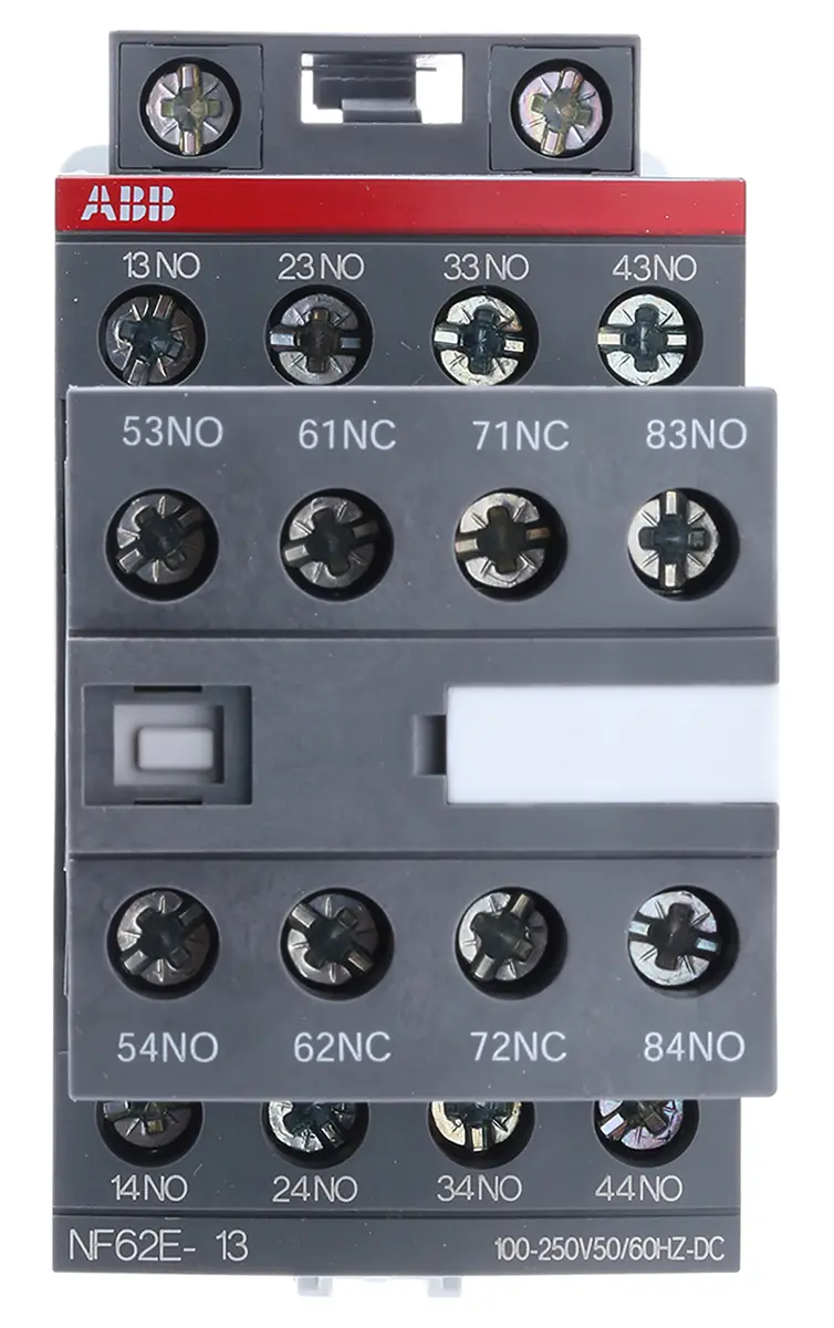 Produktfoto 1 von ABB NF Schütz 230 V ac-Spule, 8-polig, 690V ac / 6 A 250 V 6 Schließer, 2 Öffner Motorsteuerung 8-Hilfskontakte
