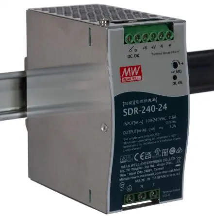 Produktfoto 1 von MEAN WELL SDR DIN-Schienen Netzteil Getaktete Stromversorgung 264V ac AC / 10 A 28V dc DC 240 W