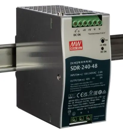 Produktfoto 1 von MEAN WELL SDR DIN-Schienen Netzteil Getaktete Stromversorgung 264V ac AC / 5 A 55V dc DC 240 W