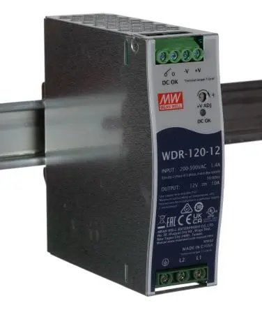 Produktfoto 1 von MEAN WELL WDR DIN-Schienen Netzteil Getaktete Stromversorgung 550V ac AC / 10 A 15V dc DC 120 W