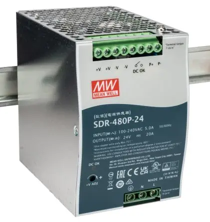 Produktfoto 1 von MEAN WELL SDR DIN-Schienen Netzteil Getaktete Stromversorgung 264V ac AC / 20 A 28V dc DC 480 W