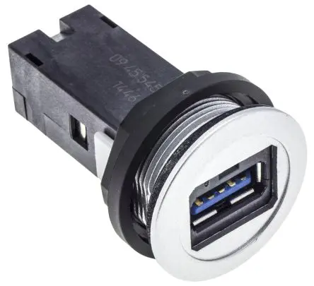 Produktfoto 1 von HARTING, Gerade har-Port USB-Steckverbinder Buchse USB Typ A 1, Panel USB 3.0 IP20