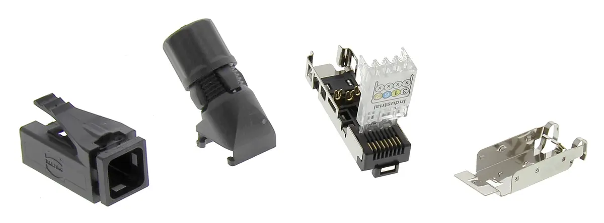 Produktfoto 1 von HARTING 9451 Buchse Cat.5 RJ45-Steckverbinder, 1-Port 4-polig Abgeschirmt Kabel Abgewinkelt