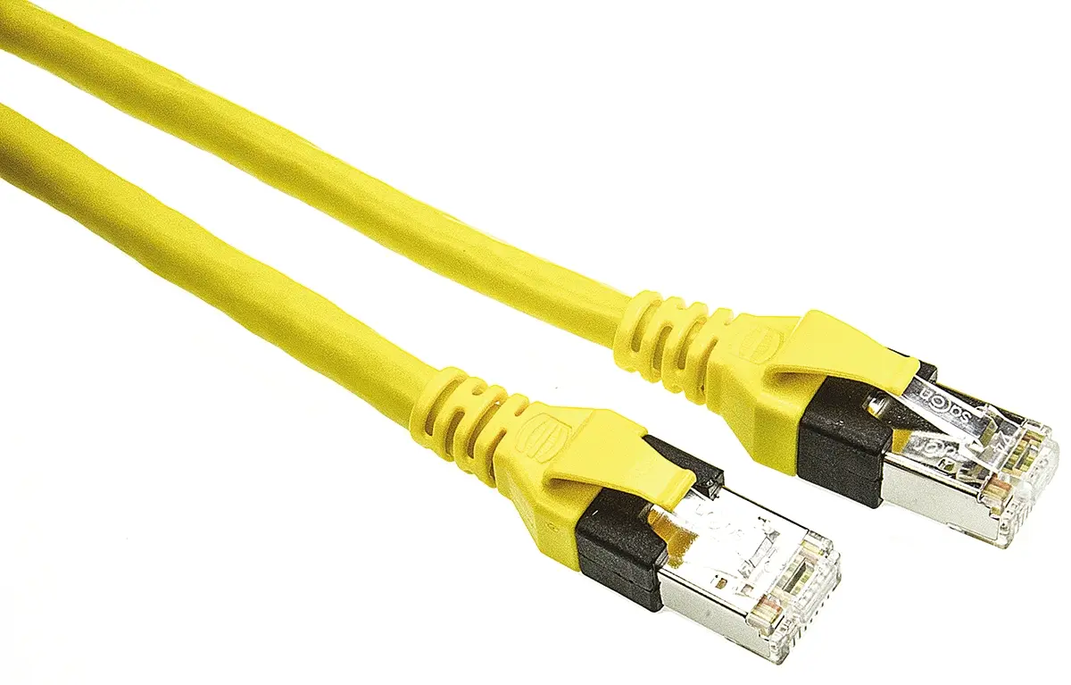 Produktfoto 1 von HARTING Kat. 6 Ethernet-Kabel, 8 m, Gelb, A RJ45 Stecker, B RJ45 Stecker Abgeschirmt, Polyurethan