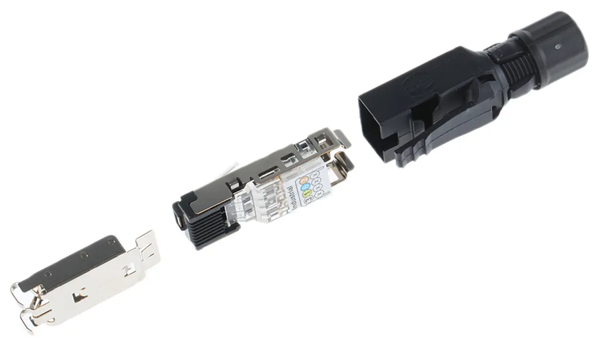 Produktfoto 1 von HARTING 9451 Stecker Cat.5 RJ45-Steckverbinder, 1-Port 4-polig Abgeschirmt Kabel Gerade