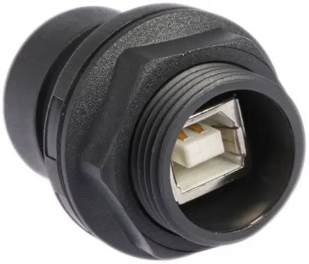 Produktfoto 1 von Bulgin, 30° 6000 USB-Steckverbinder Buchse USB-Typ A auf B 4, Panel USB 2.0 IP66, IP68