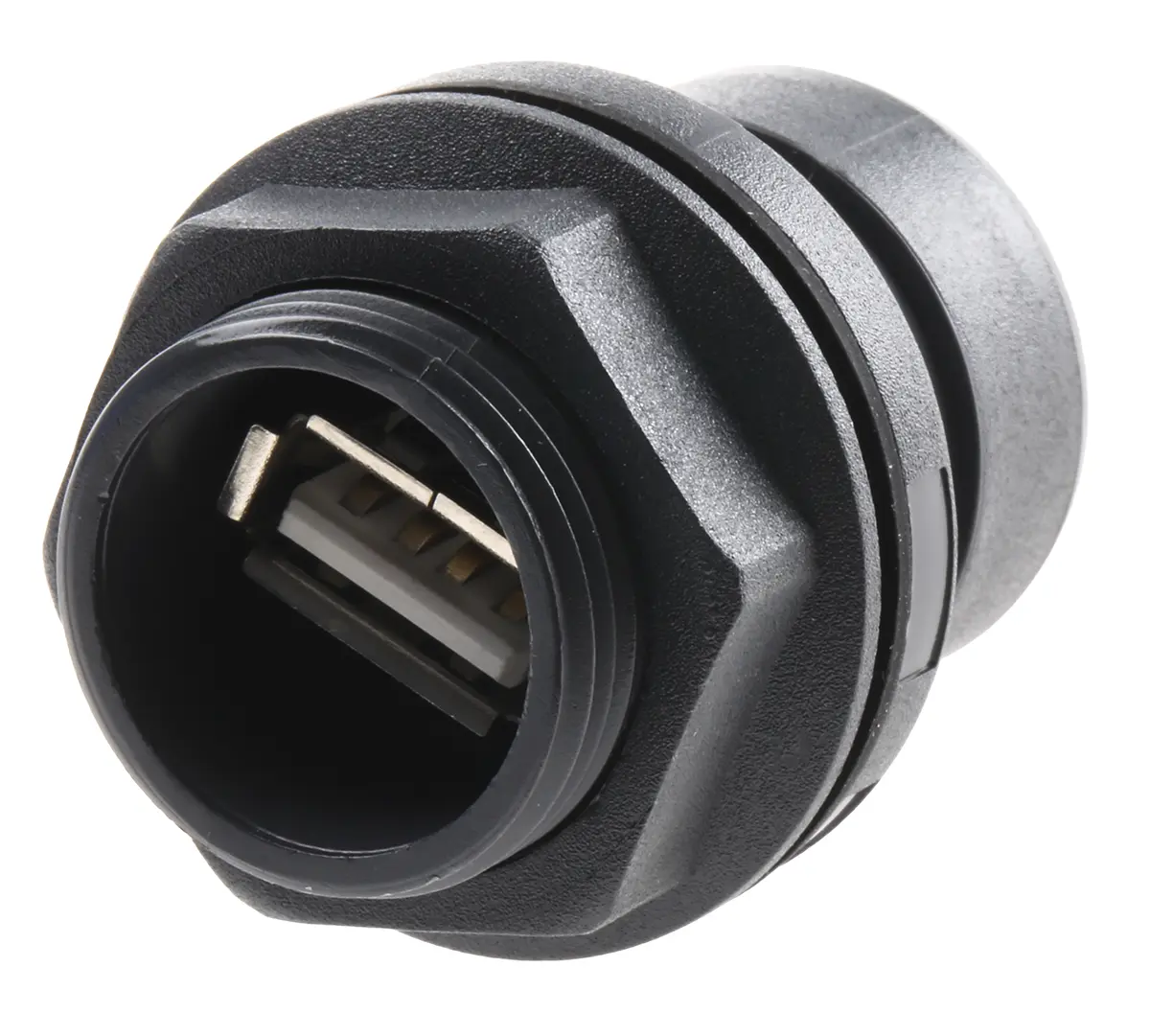 Produktfoto 1 von Bulgin, 30° 6000 USB-Steckverbinder Buchse USB-Typ B auf A 4, Panel USB 2.0 IP66, IP68