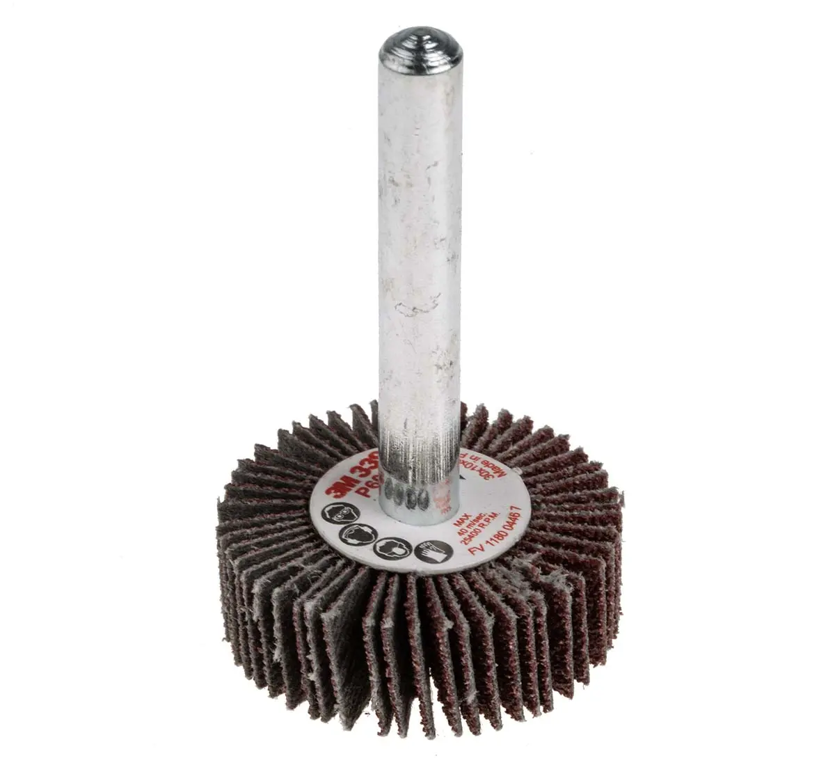 Produktfoto 1 von 3M 339 Schleifscheibe, Korngröße P60 Aluminiumbeschichtet, 30 mm x 10 mm, 25400 rpm