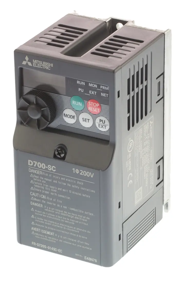 Produktfoto 1 von Mitsubishi Electric FR-D720S 1-Phasen Frequenzumrichter 0.2 kW 240 V 1.4 A 400Hz