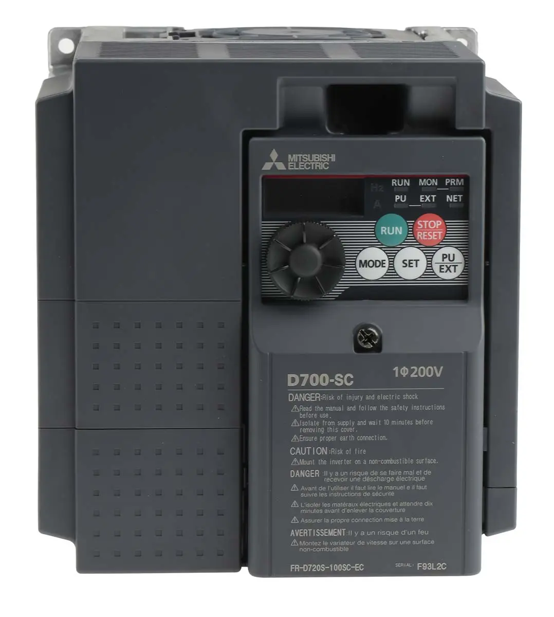 Produktfoto 1 von Mitsubishi Electric FR-D720S 1-Phasen Frequenzumrichter 2.2 kW 240 V 10 A 400Hz