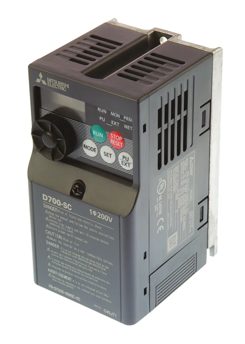 Mitsubishi Electric FR-D720S 1-Phasen Frequenzumrichter 0.1 kW 240 V 0.8 A 400Hz