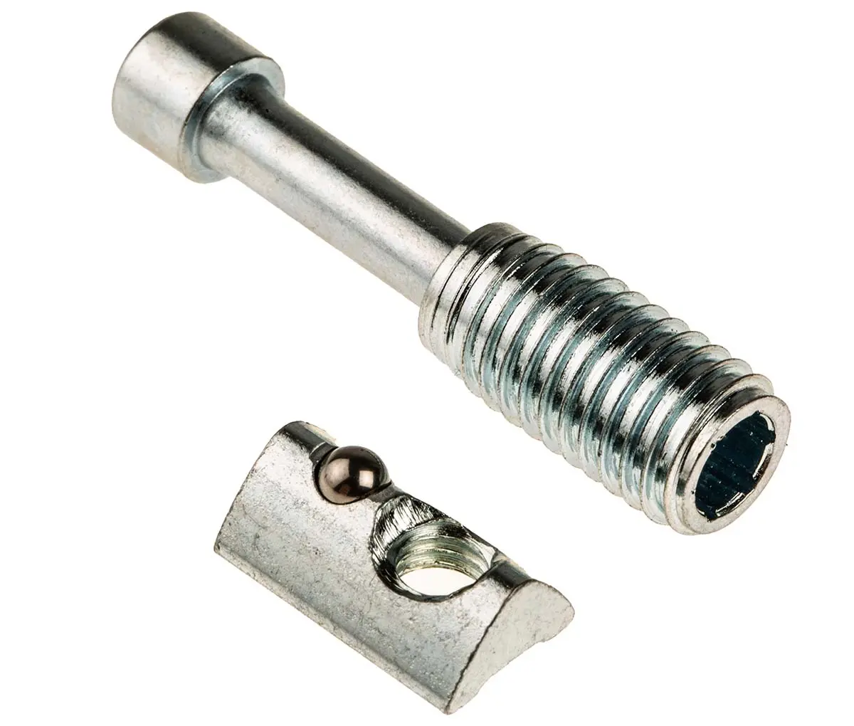 Produktfoto 1 von RS PRO Verbindungskomponente, T-Matic-Steckverbinder, Befestigungs- und Anschlusselement für 6 mm, M6, L. 35 mm passend