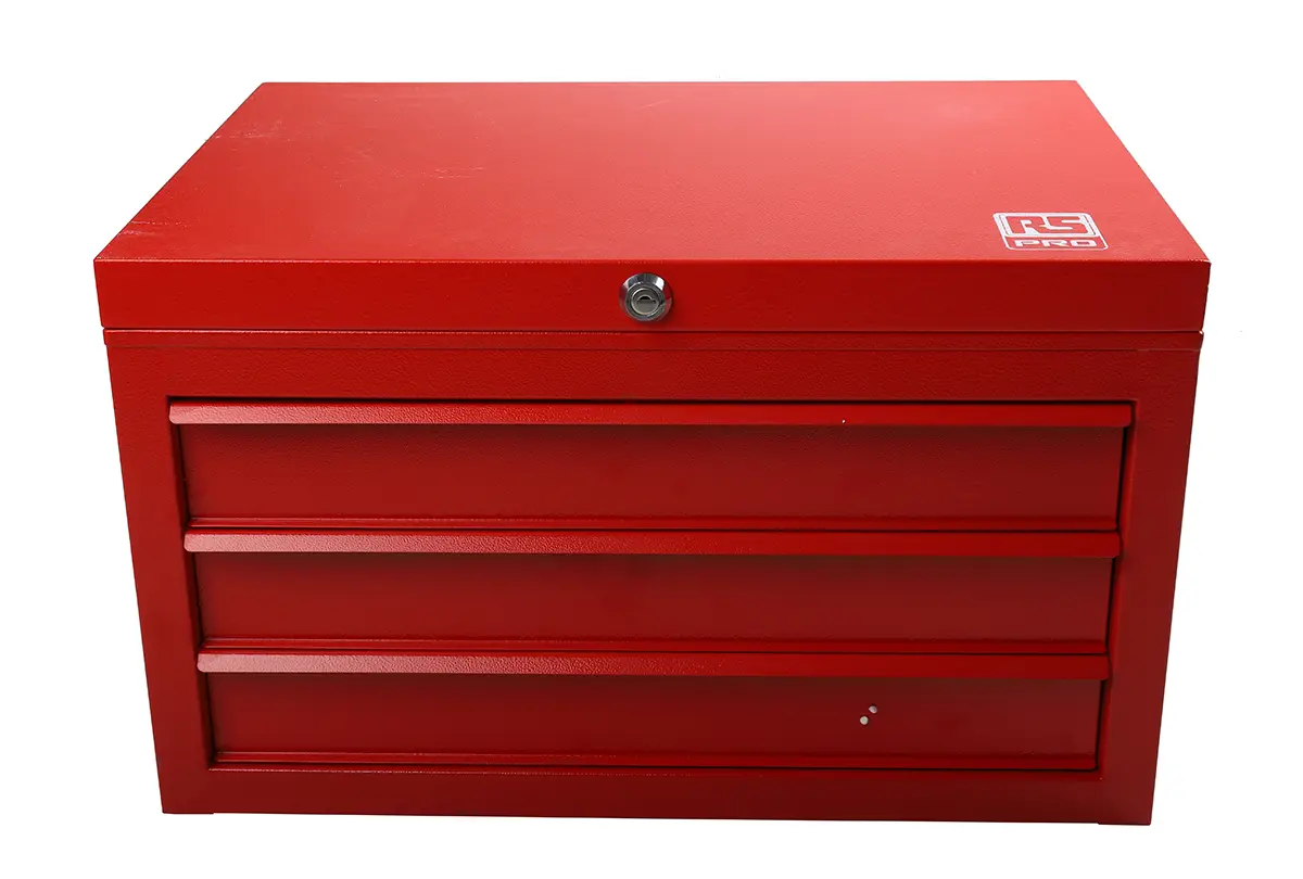 Produktfoto 1 von RS PRO Stahl Werkzeugschrank 3 Schubladen, 365 mm x 620 mm x 440 mm
