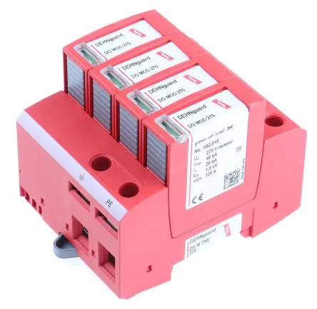 Produktfoto 1 von Dehn DG Überspannungsschutz Modul Arrester Typ 2 40 kA 275V ac, DIN-Hutschiene, -40 °C→80 °C