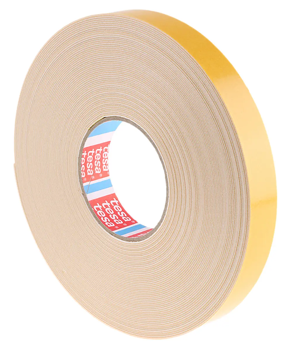 Produktfoto 1 von Tesa 4957 Polyethylenschaum Schaumstoff-Klebeband doppelseitig, Weiß, Stärke 1 mm, 25 mm x 25 m, 4 N/cm