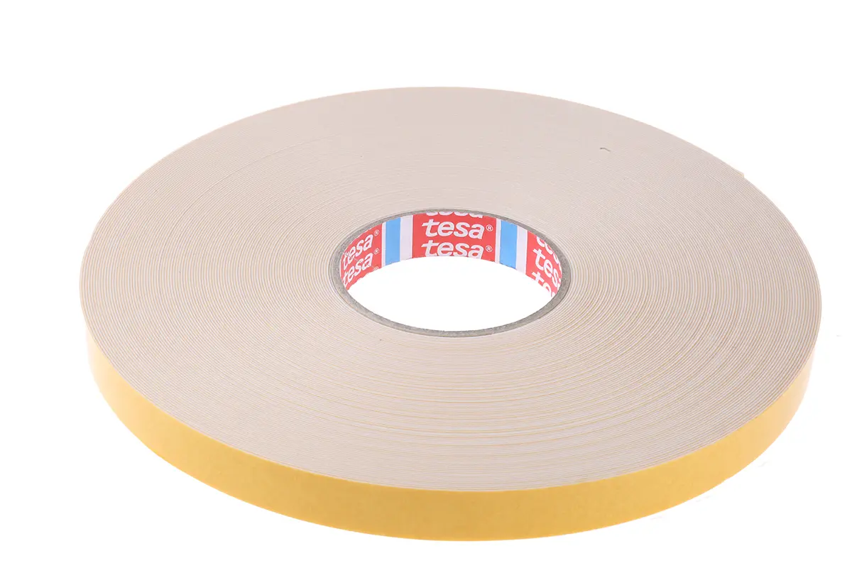 Produktfoto 1 von Tesa 62934 Polyethylenschaum Schaumstoff-Klebeband doppelseitig, Weiß, Stärke 0.8 mm, 19 mm x 50 m, 17 N/cm
