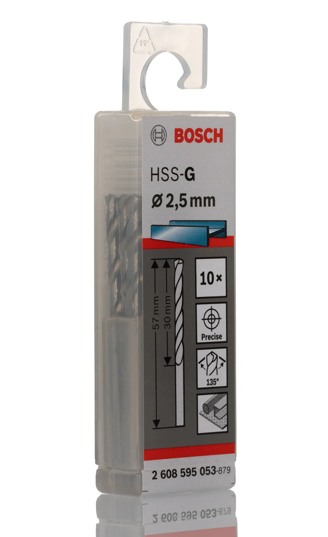 Produktfoto 1 von Bosch HSS-G Spiralbohrer 2.5mm x 57 mm, 10 Stück