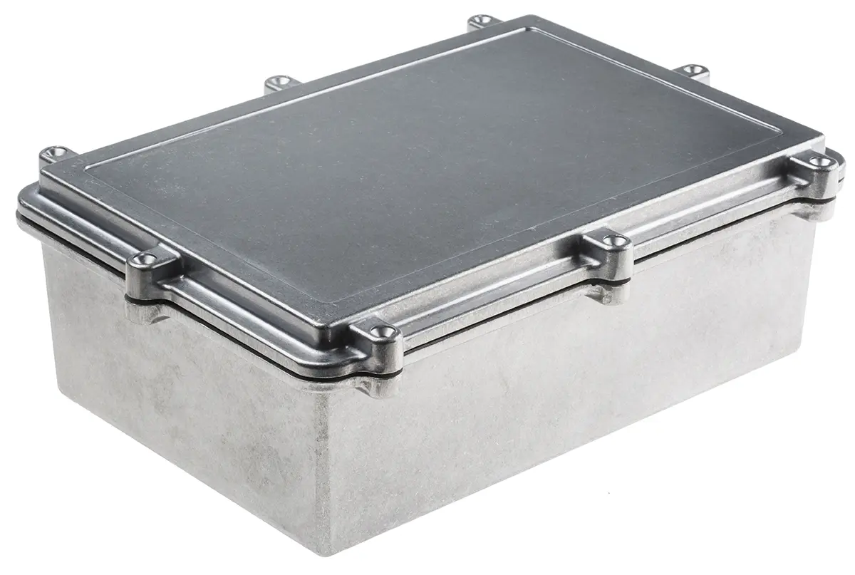 Produktfoto 1 von RS PRO; Gehäuse; Aluminiumdruckguss; Silber IP67 Breite 182 mm Höhe 90 mm Länge 262 mm
