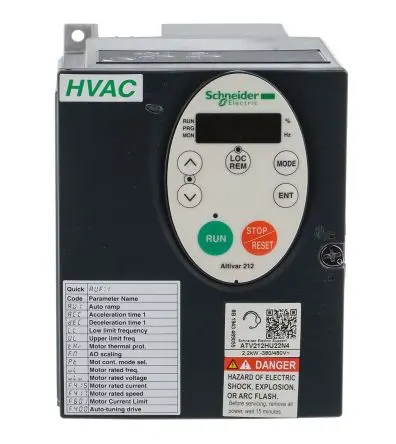 Produktfoto 1 von Schneider Electric ALTIVAR 212 3-Phasen Frequenzumrichter 2.2 kW 480V 4.6 A 0.5Hz, 200 Hz
