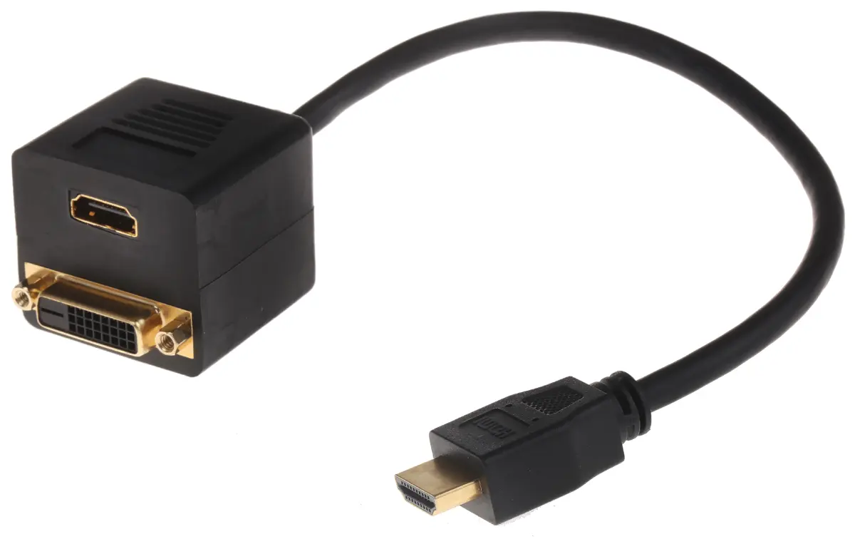 Produktfoto 1 von RS PRO HDMI-Kabel A DVI-D Dual Link, HDMI Stecker B DVI-D Stecker, Schwarz