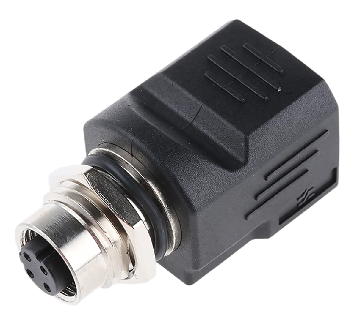 Produktfoto 1 von Weidmüller, IE-M12-ADAP S RJ-Adapter, M12 Buchse/RJ45 Buchse, Cat.5, 1 -Port, Typ Abgeschirmt, Gerade, L 22.3 mm, Typ