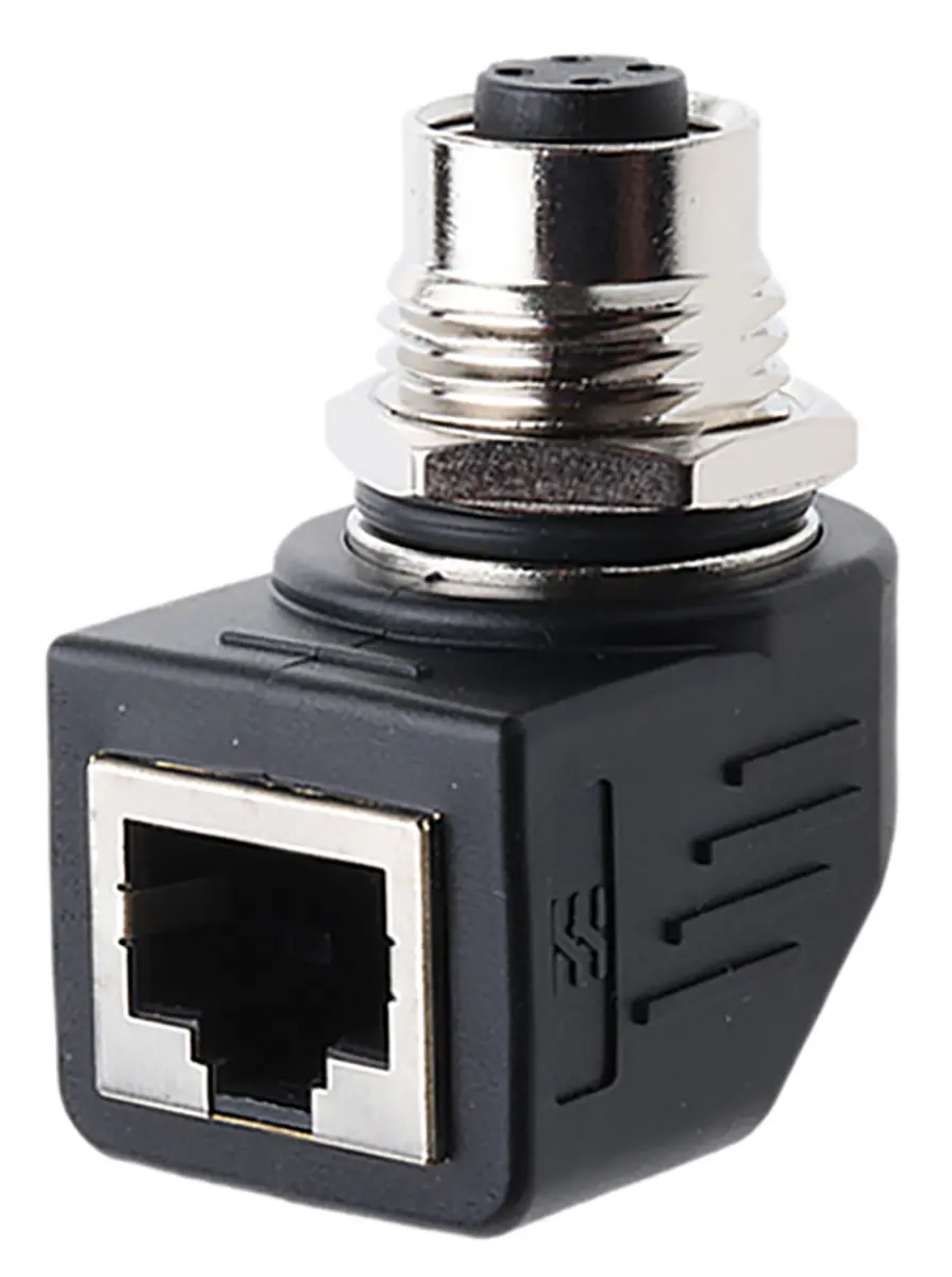 Produktfoto 1 von Weidmüller, IE RJ-Adapter, M12 Buchse/RJ45 Buchse, Cat.5, 2 -Port, Typ 360°-Schirmung, Gerade, L 22.3 mm, Typ Adapter