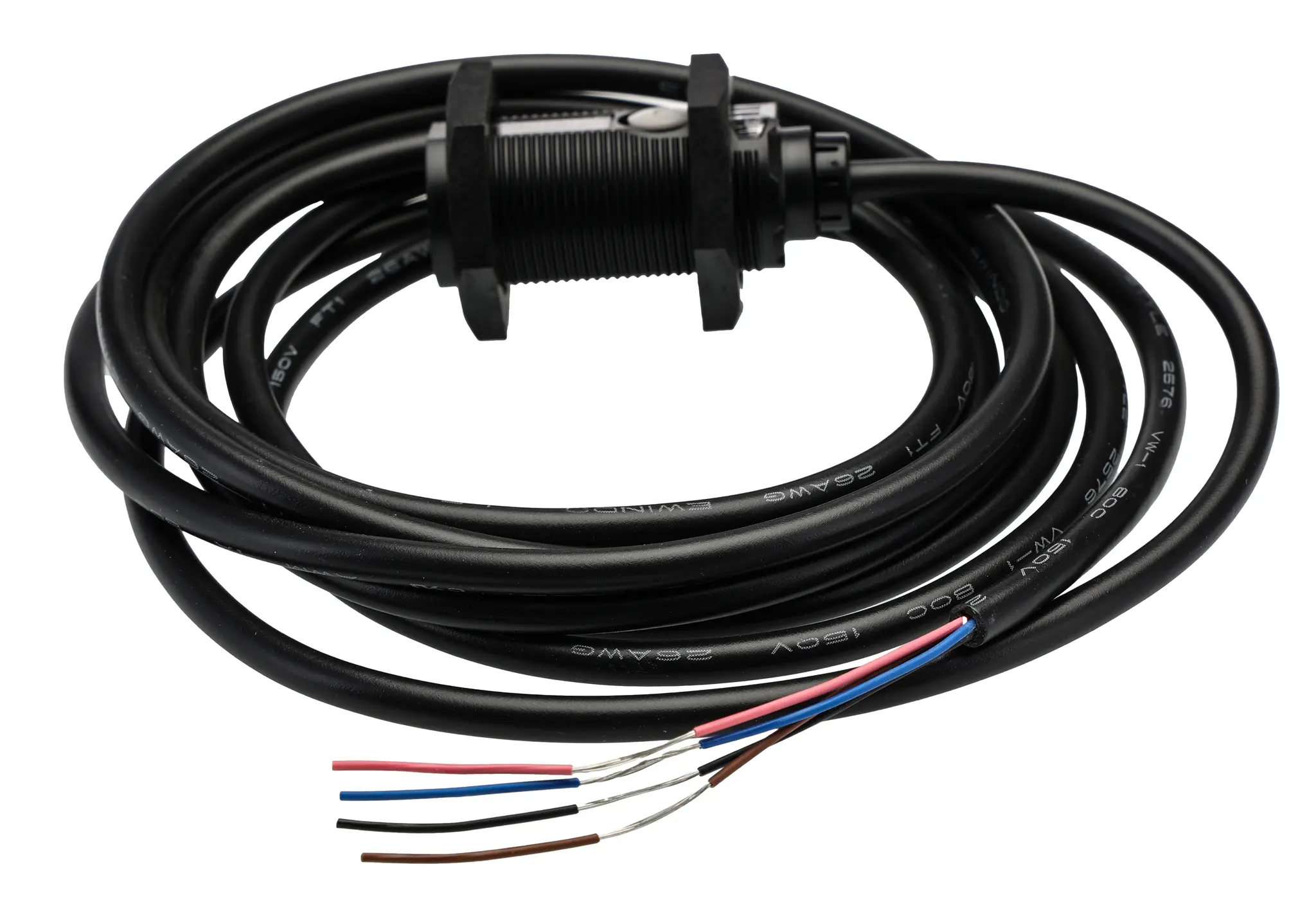 Produktfoto 1 von Omron E3F zylindrisch Optischer Sensor, Durchgangsstrahl, Bereich 20 m, NPN Ausgang, Anschlusskabel