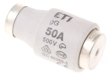 Produktfoto 1 von ETI class gG/gL D-Sicherung, Typ D3, 50A, 500V ac, 50 kA, E33 Gewinde