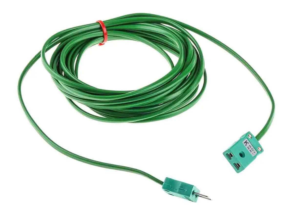 Produktfoto 1 von RS PRO Ungeschirmt 7/0,2mm PVC-isoliert Thermoelement-Verlängerungskabel für Thermoelement Typ K, L. 5m, max. +105°C
