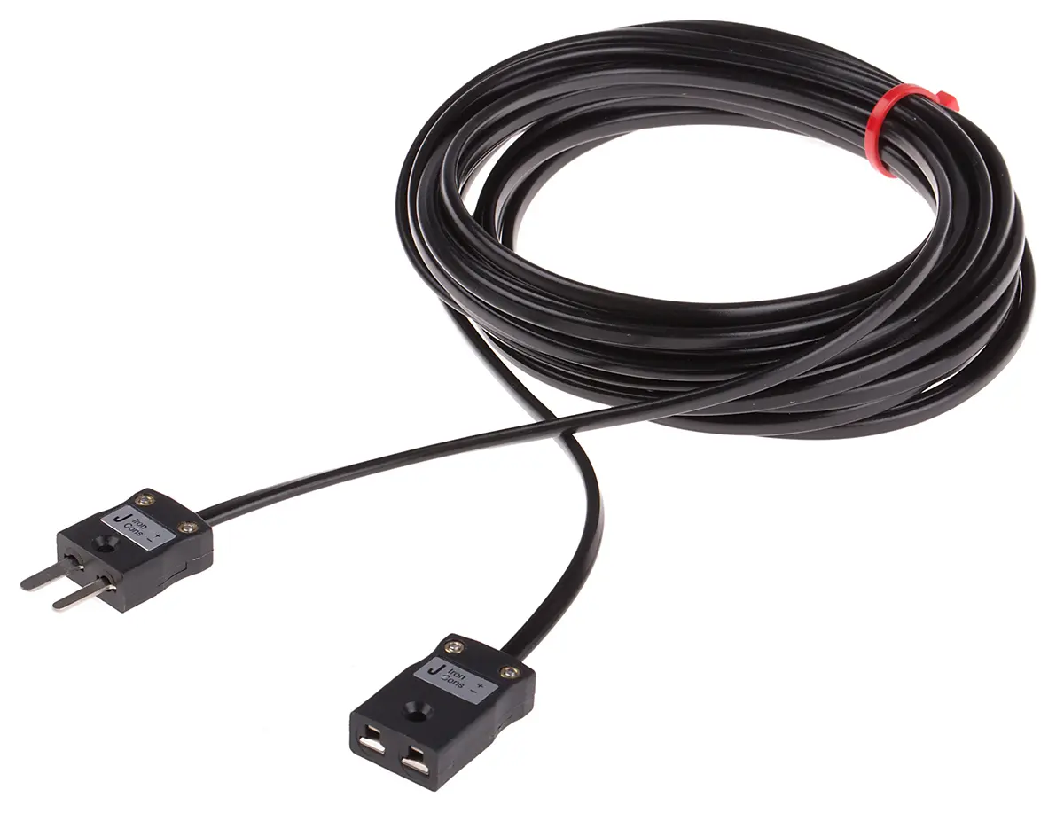 Produktfoto 1 von RS PRO Ungeschirmt 7/0,2mm PVC-isoliert Thermoelement-Verlängerungskabel für Thermoelement Typ J, L. 5m, max. +105°C