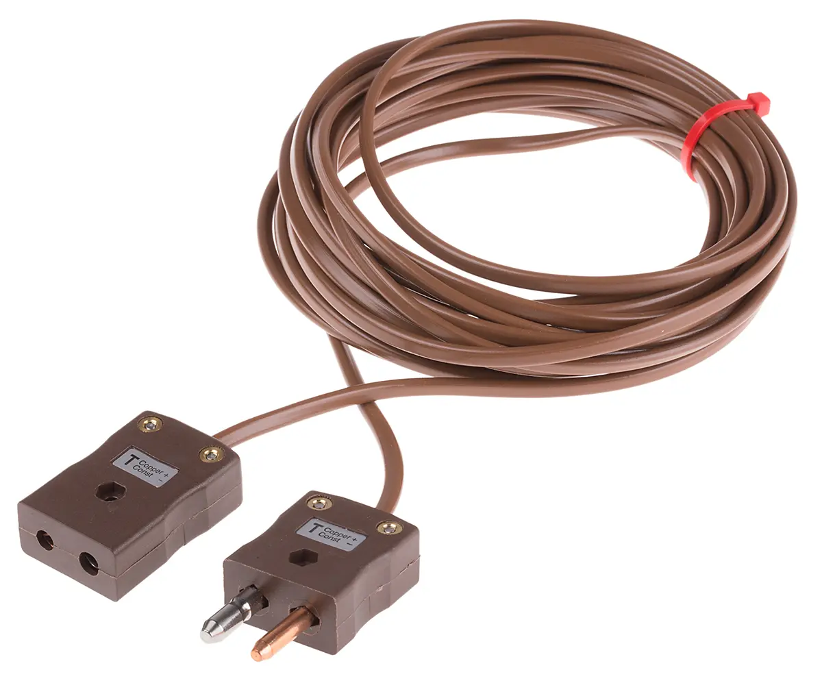 Produktfoto 1 von RS PRO Ungeschirmt 7 5 m Polyvinylchlorid-isoliert Thermoelement-Verlängerungskabel für Thermoelement Typ T, 105 °C
