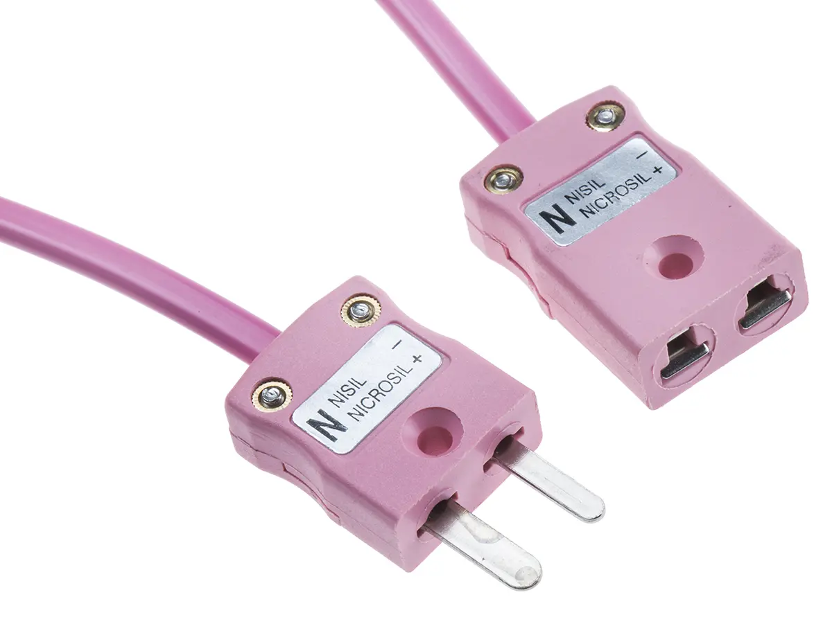 Produktfoto 1 von RS PRO Ungeschirmt 7/0,2mm PVC-isoliert Thermoelement-Verlängerungskabel für Thermoelement Typ N, L. 2m, max. +105°C