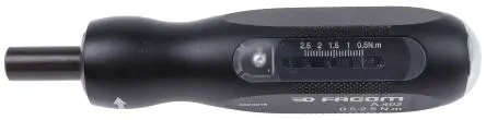 Produktfoto 1 von Facom 1/4 in Drehmomentschraubendreher Einstellbar 0.5 To 2.5 Nm / ±6 % Länge 147mm